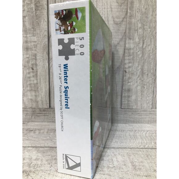 Scott Church Winter Squirrel Puzzle Snow Scene 550 Piece Puzzle NEW 19x26 - Picture 2 of 6